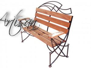 Кованая скамейка для сада, современный дизайн
